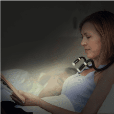 reading with neck light